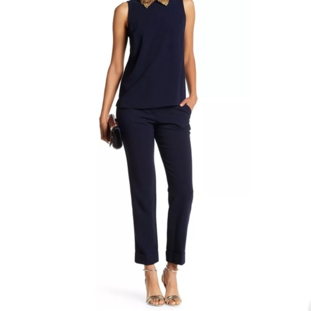 Trina Turk Encanta Rolled Ankle Pants Sz. 8 Indigo blue